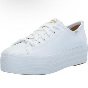 NWT Keds Triple Up White Leather Platform Sneakers
